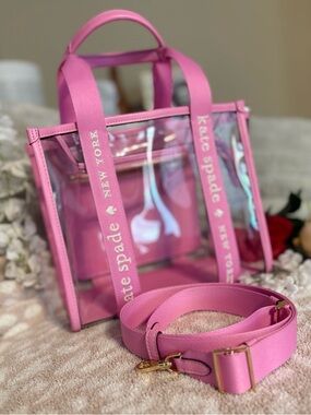 Kate Spade Kip Clear Small Tote in Pink